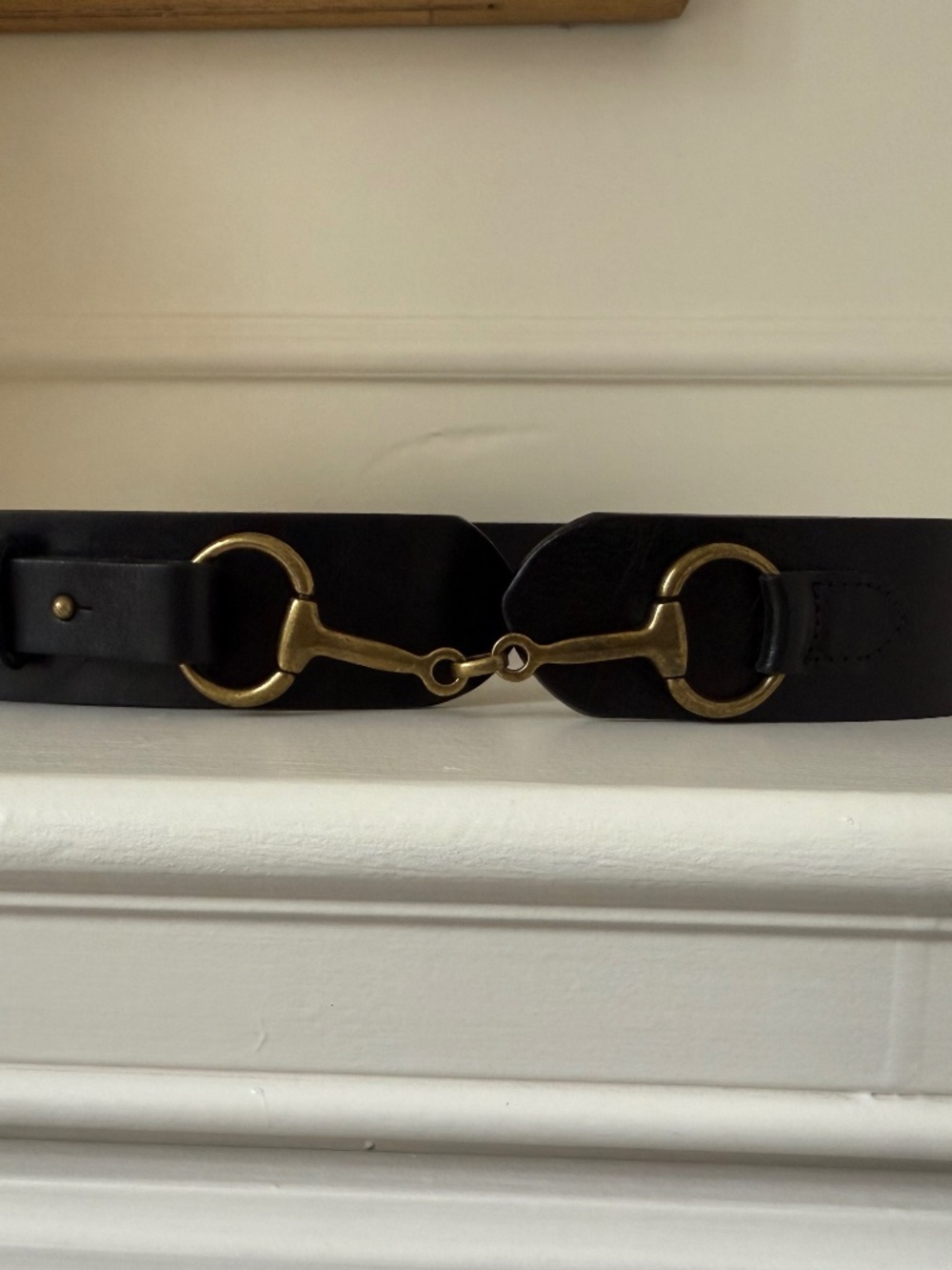 Massimo Dutti Black Leather Belt Size L